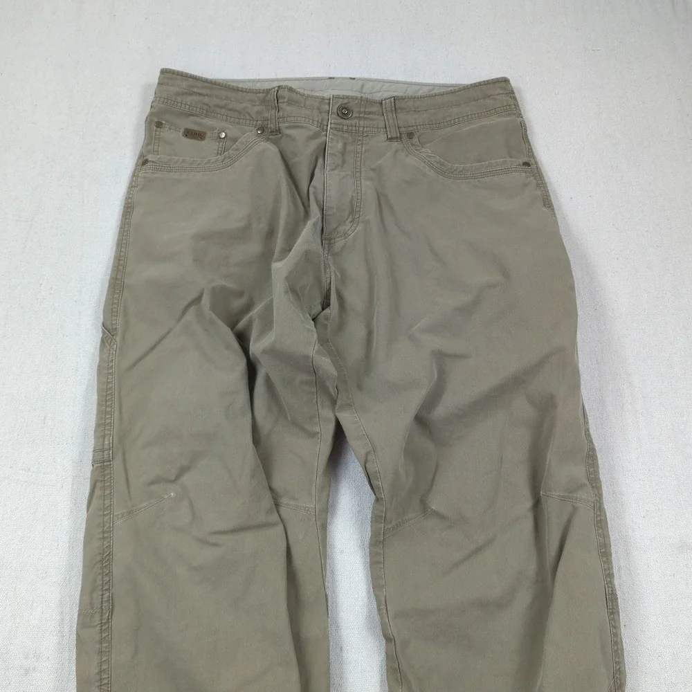 Kuhl Pants Mens 36x31* Khaki Revolvr Outdoot Hiking Camping Casual Hemmed